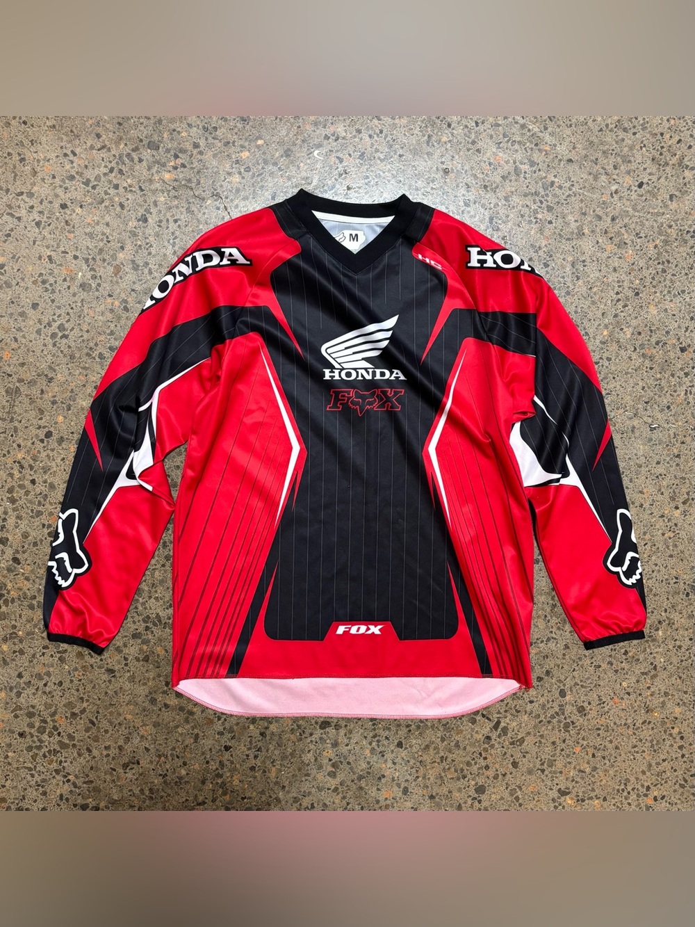 Fox Racing Honda Motorcycle Jersey (Medium) Y2K, Lightweight, Red, Black, White